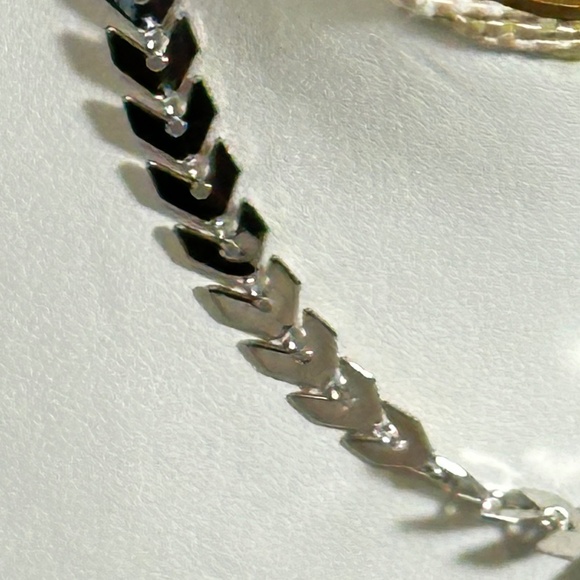 2/$20 Silver Arrow or Fish Scale link bracelet/anklet w/extension chain - Picture 10 of 14